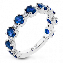 Simon G. Color Ring 18k Gold (White) 1.95 ct Sapphire 0.35 ct Diamond - LR3036-18KW