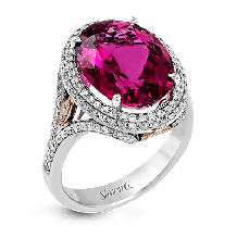 Simon G. Color Ring 18k Gold (Rose, White) 7.55 ct Rubellite 0.71 ct Diamond - MR2717-18K-S