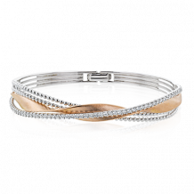 Simon G. Bangle 18k Gold (Rose, White) 0.89 ct Diamond - NB137-A-18K