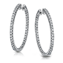 Simon G. Hoop Earring 18k Gold (White) 1.52 ct Diamond - ER381-18K