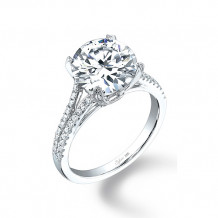 0.37tw Semi-Mount Engagement Ring With 8X7 Cushion Head - sy098cu