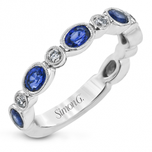 Simon G. Color Ring 18k Gold (White) 1.27 ct Sapphire 0.16 ct Diamond - LR2461-18K