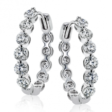 Simon G. Hoop Earring 18k Gold (White) 1.97 ct Diamond - LE4573-18K