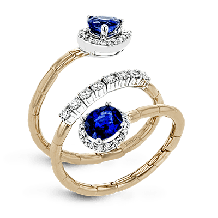 Simon G. Color Ring 18k Gold (Rose, White) 1.13 ct Sapphire 0.37 ct Diamond - LR1207-18K