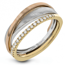 Simon G. Right Hand Ring 18k Gold (Rose, White, Yellow) 0.16 ct Diamond - LR1113-18K