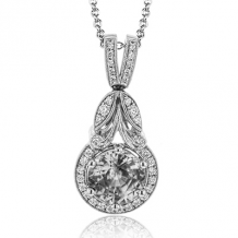 Simon G. Color Pendant 18k Gold (White) 0.19 ct Diamond - LP4545-18K2T