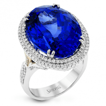 Simon G. Color Ring 18k Gold (Rose, White) 20.44 ct Tanzanite 1.05 ct Diamond - LR1120-18K-S