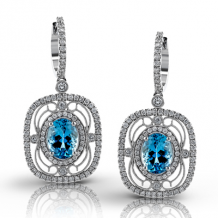 Simon G. Color Earring 18k Gold (White) 2.28 ct Aquamarine 1 ct Diamond - TE222-18K-S