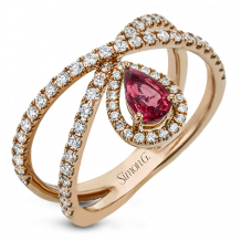 Simon G. Color Ring 18k Gold (Rose) 0.43 ct Ruby 0.52 ct Diamond - LR2264-R-18K-S