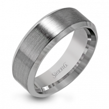 Simon G. Men Ring 18k Gold Gray Band (Gray) - LG151-18KG