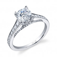0.49tw Semi-Mount Engagement Ring With 1ct Round Head - sy778