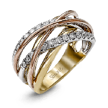 Simon G. Right Hand Ring 18k Gold (Rose, White, Yellow) 0.48 ct Diamond - MR1854-18K