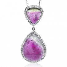 Simon G. Color Pendant 18k Gold (White) 10.24 ct Watermelon Tourmaline 0.41 ct Diamond - LP4850-18KW