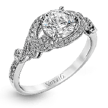 Simon G. 0.19 ctw 18k White Gold Round Cut Engagement Ring - TR529-W-18KS