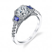 0.74tw Semi-Mount Engagement Ring 1ct Round/Cushion - s4112s