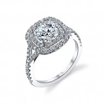 0.74tw Semi-Mount Engagement Ring With 1.5ct Round Head - s1128