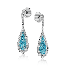 Simon G. Color Earring 18k Gold (White) 0.57 ct Paraiba Tourmaline 1.1 ct Diamond - LE4030-18K