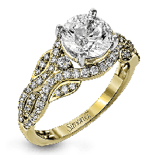 Simon G. Straight 18k Yellow Gold Round Cut Engagement Ring - DR349-Y-18KS