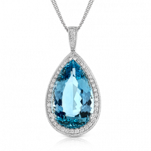 Simon G. Color Pendant 18k Gold (White) 14.59 ct Aquamarine 0.98 ct Diamond - MP1344-18K