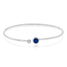 Simon G. Bangle 18k Gold (White) 0.71 ct Sapphire 0.08 ct Diamond - LB2179-18K