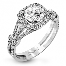 Simon G. 0.42 ctw Halo 18k White Gold Round Cut Engagement Ring - TR418-W-18KS