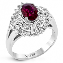 Simon G. Color Ring Platinum (White) 1.13 ct Ruby 0.46 ct Diamond - LR2279-PT-S