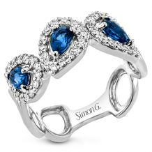 Simon G. Color Ring 18k Gold (White) 0.8 ct Sapphire 0.47 ct Diamond - MR3051-18K