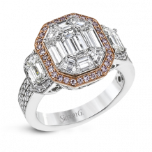 Simon G. Halo Platinum Two Tone Engagement Ring - LP2061-B-WR-PL