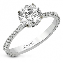 Simon G. Straight 18k White Gold Round Cut Engagement Ring - LR2835-W-18KS