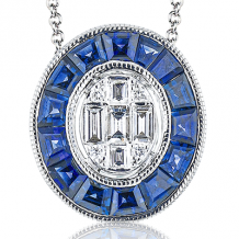 Simon G. Color Pendant 18k Gold (White) 0.84 ct Sapphire 0.18 ct Diamond - LP4834-18K