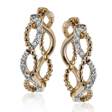 Simon G. Hoop Earring 18k Gold (Rose, White) 0.16 ct Diamond - LE4556-R-18K