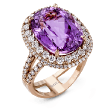 Simon G. Color Ring 18k Gold (Rose) 12.06 ct Kunzite 1.49 ct Diamond - MR2469-18K-S