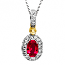 Simon G. Color Pendant 18k Gold (White, Yellow) 0.54 ct Ruby 0.16 ct Diamond - MP1348-18K-S