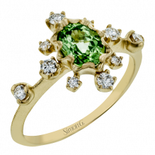 Simon G. Color Ring 18k Gold (Yellow) 1.02 ct Tsavorite 0.28 ct Diamond - LR2262-Y-18K