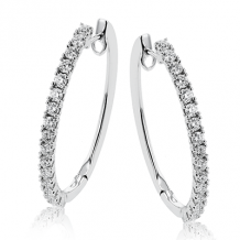 Simon G. Hoop Earring 18k Gold (White) 1.09 ct Diamond - LE4648-18K