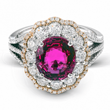 Simon G. Color Ring 18k Gold (Rose, White) 3.28 ct Spinel 1.35 ct Diamond - MR2473-18K-S