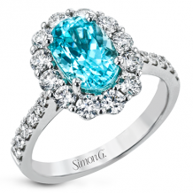 Simon G. Color Ring 18k Gold (White) 6.02 ct Paraiba Tourmaline 1.47 ct Diamond - MR3074-18K