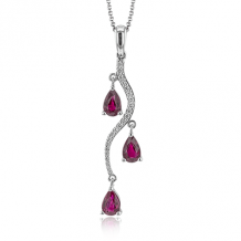 Simon G. Color Pendant 18k Gold (White) 1.1 ct Ruby 0.12 ct Diamond - LP4541-18KW-S