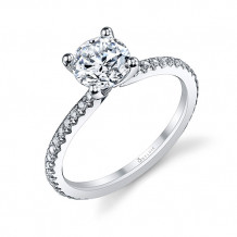 0.21tw Semi-Mount Engagement Ring With 1ct Round Head - s1093