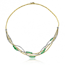 Simon G. Necklace 18k Gold (White, Yellow) 3.45 ct Emerald 1.44 ct Diamond - LP4475-18K