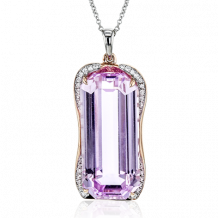 Simon G. Color Pendant 18k Gold (Rose, White) 28.09 ct Kunzite 0.15 ct Diamond - LP4812-18K