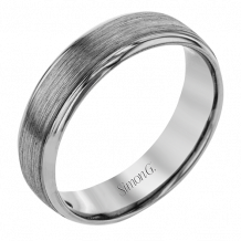 Simon G Men Ring 14k Gold Gray Band (Gray) - LP2194-14KG