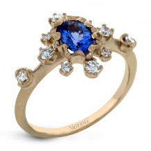 Simon G. Color Ring 18k Gold (Rose) 0.62 ct Tanzanite 0.28 ct Diamond - LR2262-R-18K