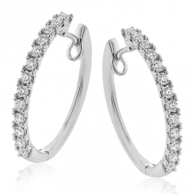 Simon G. Hoop Earring 18k Gold (White) 0.7 ct Diamond - LE4647-18K