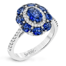 Simon G. Color Ring 18k Gold (White) 2.29 ct Sapphire 0.21 ct Diamond - MR2995-18K-S