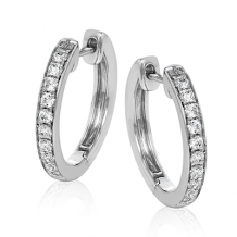 Simon G. Hoop Earring 18k Gold (White) 0.34 ct Diamond - ER352-18K