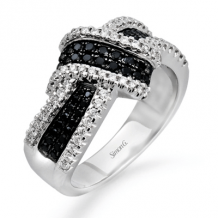 Simon G. Right Hand Ring 18k Gold (Black, White) 0.72 ct Diamond - MR1428-18KBW