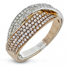 Simon G. Right Hand Ring 18k Gold (Rose, White) 0.69 ct Diamond - LR2364-18K