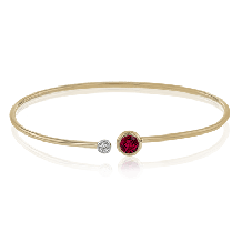 Simon G. Bangle 18k Gold (Rose, White) 0.73 ct Ruby 0.08 ct Diamond - LB2179-R-18K