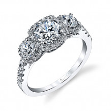 0.90tw Semi-Mount Engagement Ring With 1ct Round Head - s1165s